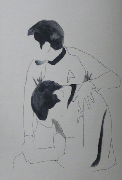 Birke Bonfert: jedermussmalweinen, 2014, 25 x 18,5 cm, Fineliner auf Papier