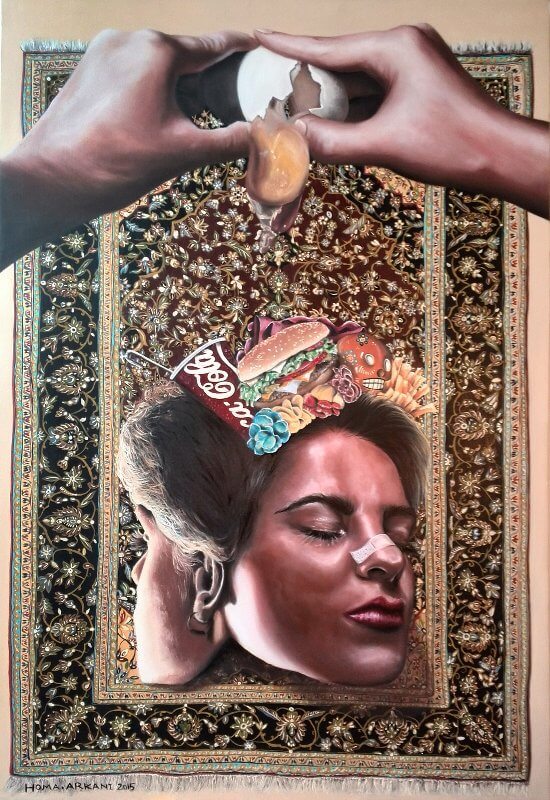 Pop Girl, 120 x 80 cm, Öl auf Leinwand, 2015, © Homa Arkani