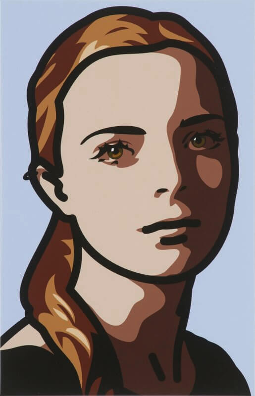 Julian Opie, Lily, 2011, Mosaik mit Steinkacheln, 151 x 115 cm