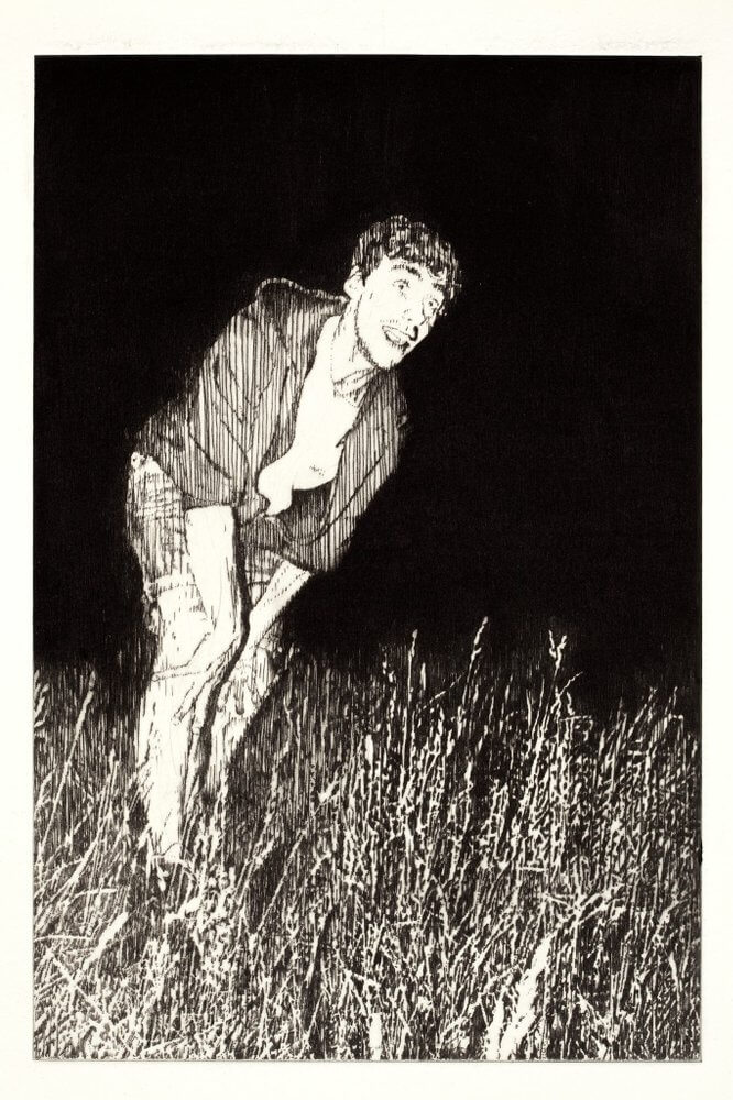 Jonas Höschl, "Rave 1/2" (Kaltnadelradierung)