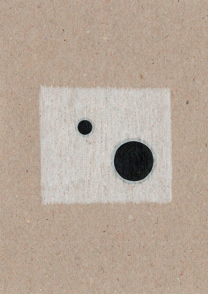 Begleiter / Pigmenttusche, Buntstift, wasserbasierte Farbstofftinte auf Papier / 105 x 148 mm / 2016