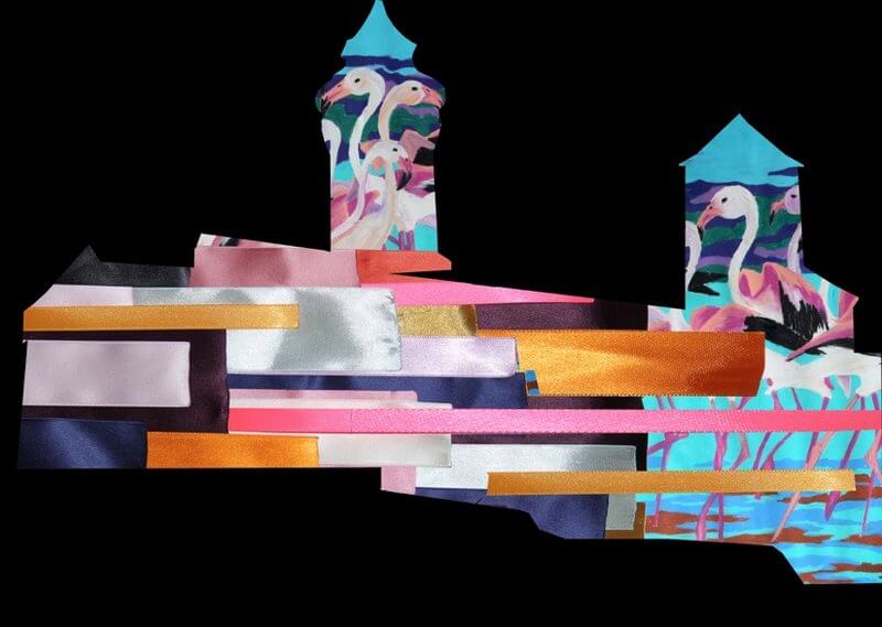 Barbara Engelhard: Burgprojektion Blaue Nacht 2017. Entwurfskizze