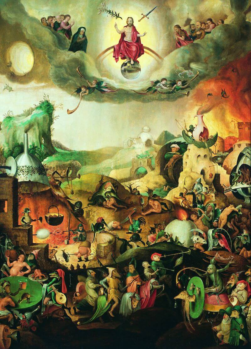 Pieter Huys oder Jan Mandijn (Nachfolge?): Jüngstes Gericht mit Bestrafung der Verdammten, um 1560/70 Malerei auf Holztafel 129 cm hoch x 96 cm breit Stadtmuseum Simeonstift Trier