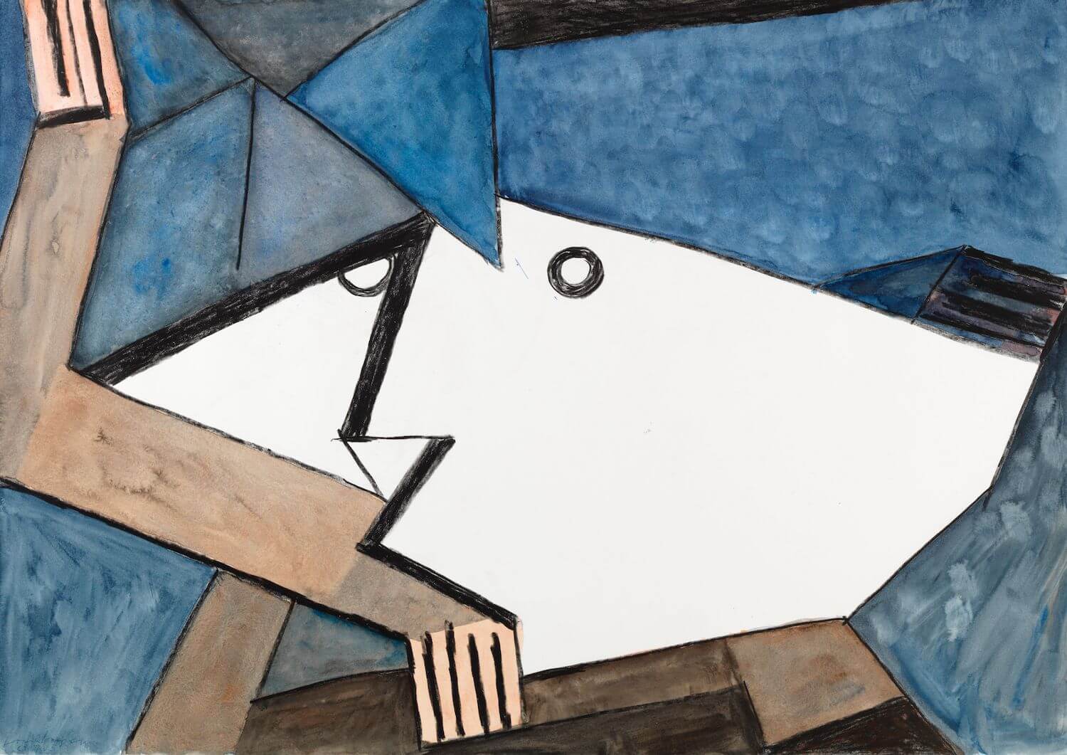 Franz Vornberger, Querkopf, 2005, Acryl auf Malerkarton © Kunstvilla, Foto: Annette Kradisch