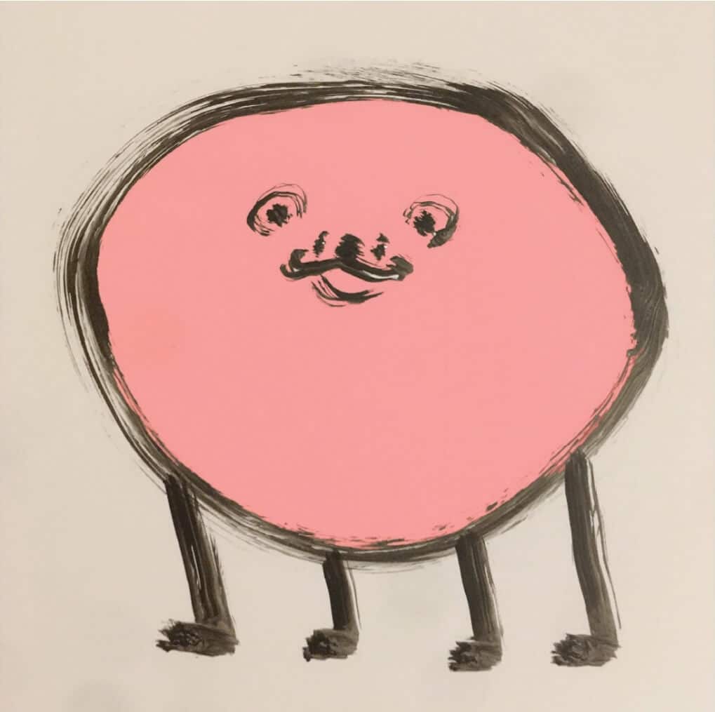 Herbert Oberdorfer, Nackter, fetter Igel, 2020, Digitaler Druck auf Metallplatte, 25 x 25 cm