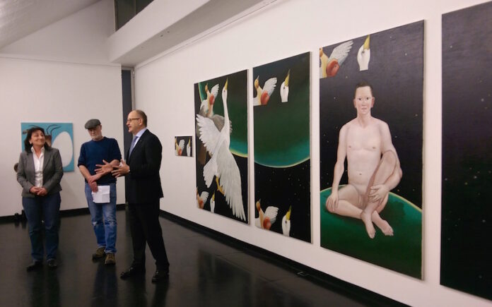 Petra Weigle, Dan Reeder und S. E. Gunnar Snorri Gunnarsson (v.l.n.r) bei der Eröffnung, Foto: Alexander Racz Petra Weigle, Dan Reeder und S. E. Gunnar Snorri Gunnarsson (v.l.n.r) bei der Eröffnung, Foto: Alexander Racz