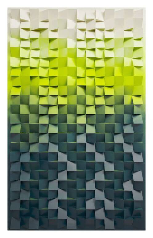 Jan Albers: brasilpowDerupanDDownDiamonDDust, 2013, Sprühfarbe auf Polystyrol, 240 x 150 x 13 cm, Sammlung Wethmar, Düsseldorf, © Pressefoto Kunstpalais Erlangen