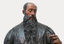 Die Sammlung des Willibald Imhoff (1519-1580) – ein Interview Johan Gregor van der Schardt: Büste des Nürnberger Patriziers Willibald Imhoff d. Ä. (einen Ring betrachtend), Nürnberg 1570, gebrannter Ton, originale Fassung. Skulpturensammlung (Inv. 538, erworben 1858, Sammlung Minutoli), Bode-Museum Berlin, Foto: Andreas Präfcke, Wikipedia