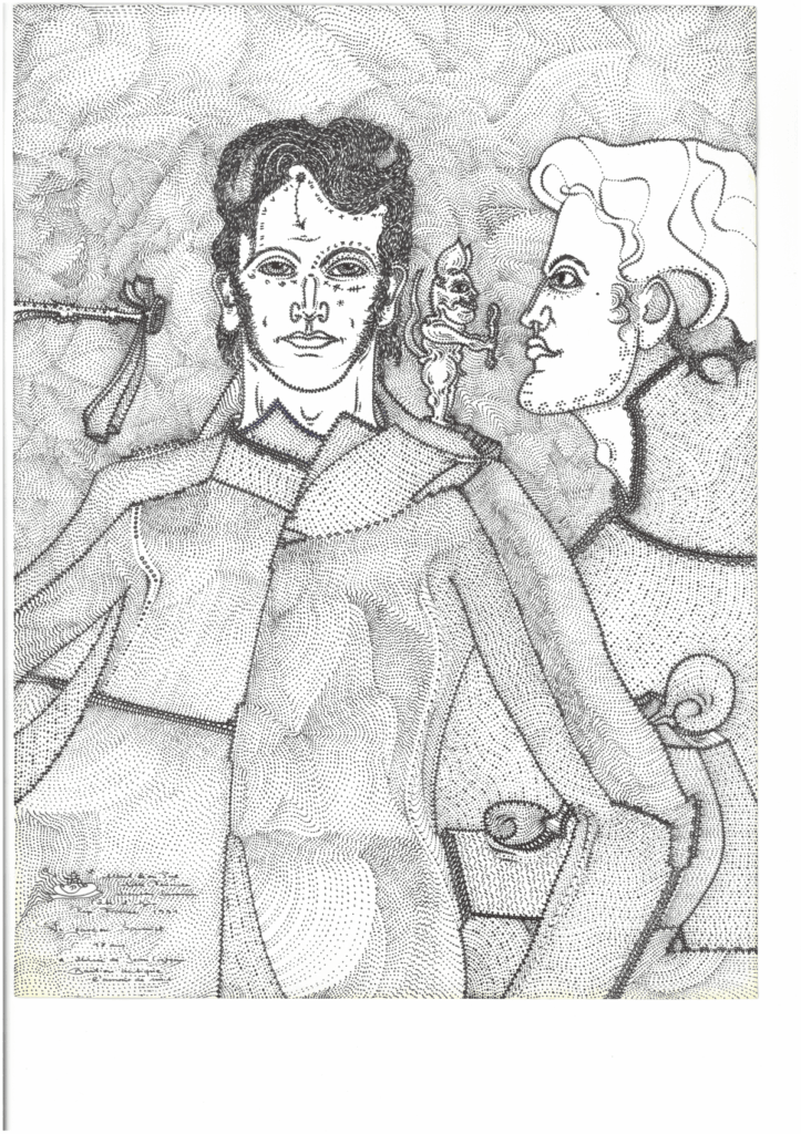 Albert Leo Peil, Le garçon Samuel, 1991, Tusche auf Papier, 32 x 24 cm, Courtesy Delmes & Zander Köln