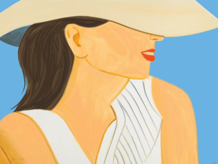 Alex Katz Vivien with hat 2021 Pigmentdruck auf 315 Gr Fine Art Papier 91,5 x 122 cm signiert