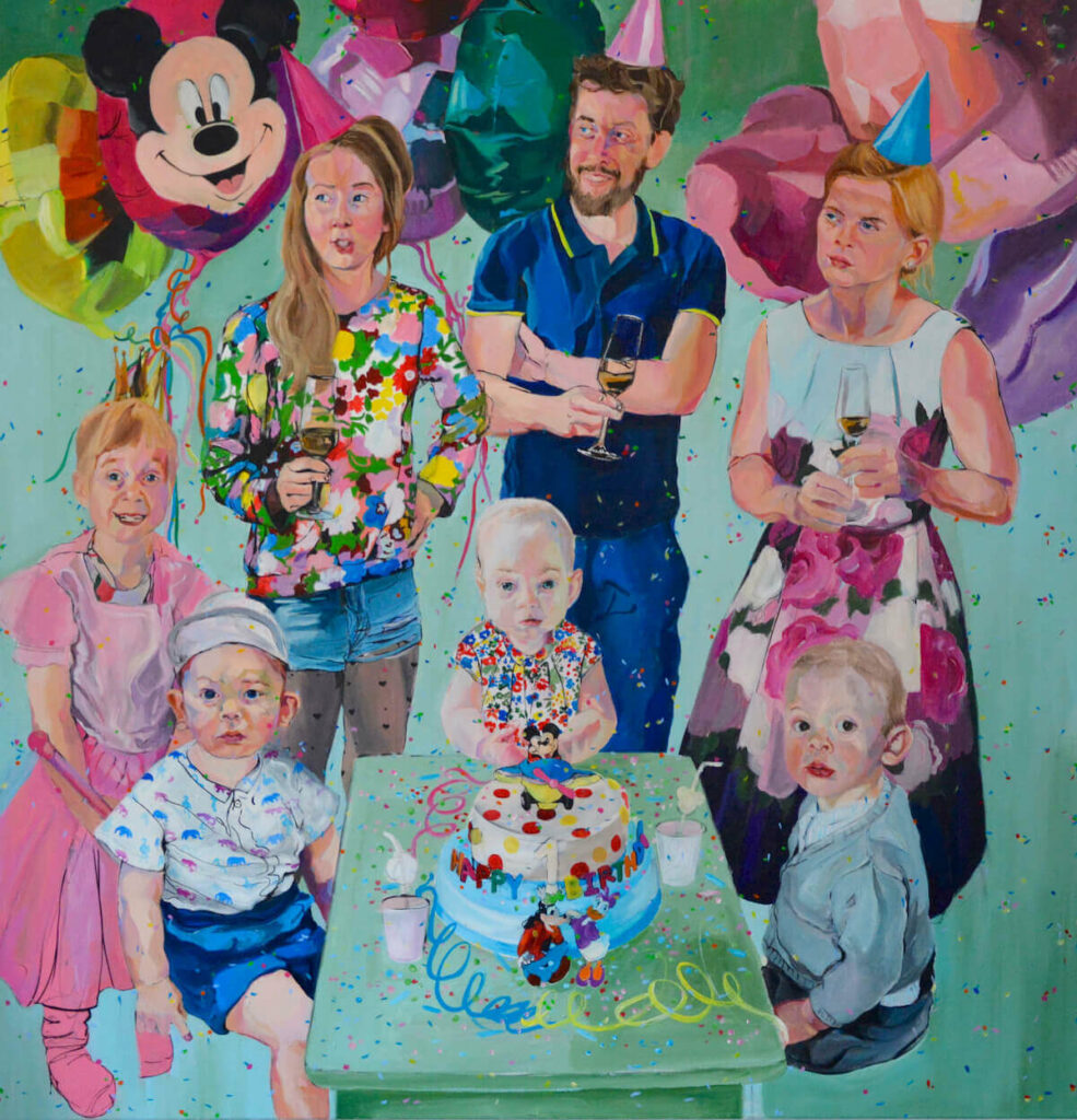 Janina C. Brügel: Happy Birthday II 2019 – Acrylic on canvas – 155 x 145 cm