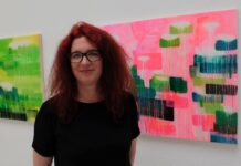 Interview: Katja Then im Gespräch mit Eva Schickler Katja Then in der Ausstellung herbare im Kunstverein Kohlenhof Nürnberg, Foto Konrad Winter