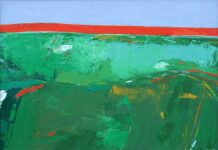 Koller und Griebel. Kunst im Dialog Oskar Koller: Roter Horizont, 1968, Öl auf Leinwand, 84 x 120 cm, OskarKoller Stiftung