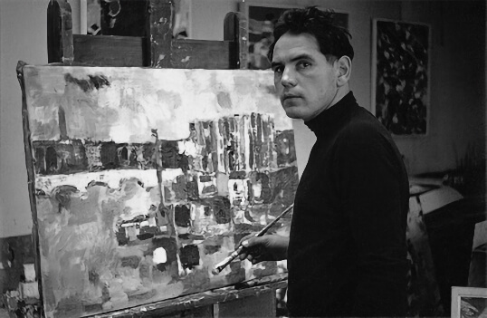 Oskar Koller im Atelier,  1950er Jahre, Foto: Oskar Koller Stiftung