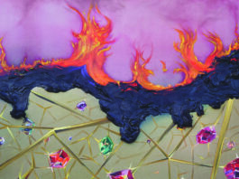 Michael Grebner, Disruption, 2025, 130x90 cm, Öl auf Leinwand