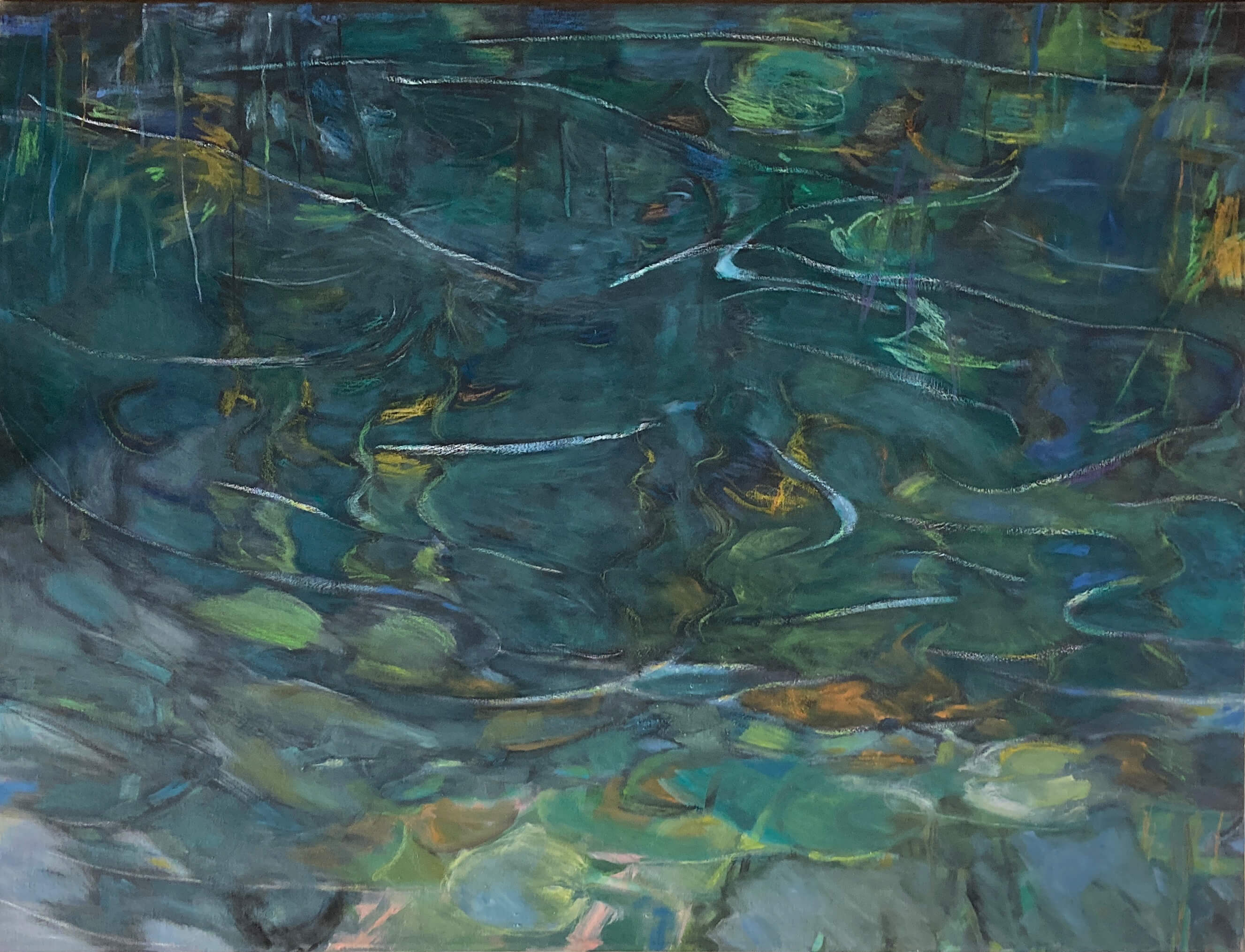 Bettina Jaenicke, Stilles Wasser, 90 x 120, Öl auf Leinwand