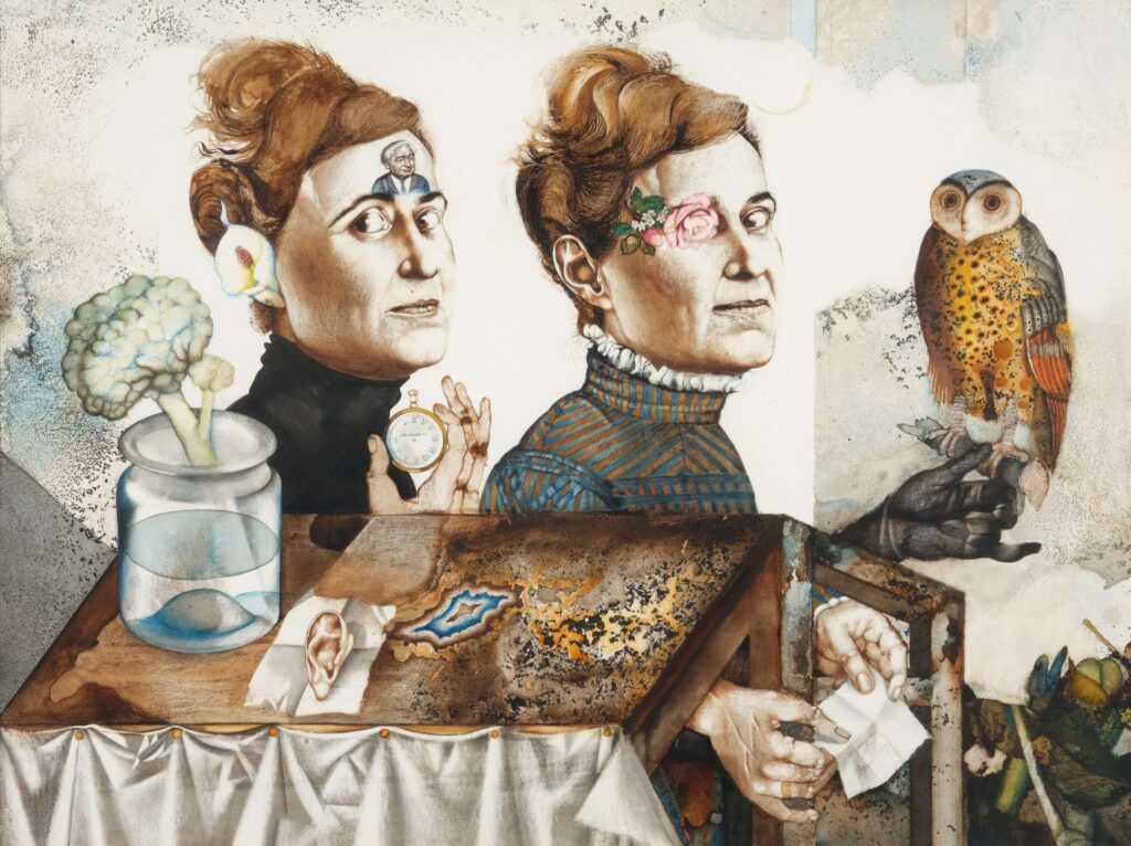 Michael Mathias Prechtl, Frau B., um 1967, Mischtechnik auf Karton, 85 x 108 cm, Sammlung Kunstvilla © Kunstvilla. Foto: Annette Kradisch