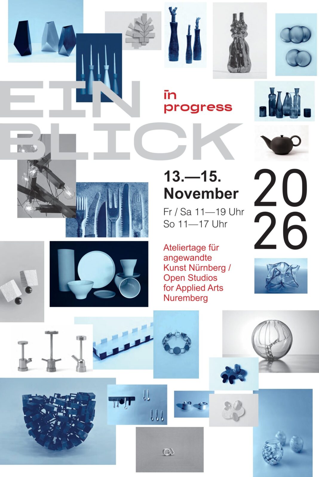 Plakat der Ateliertage Einblick in progress 2026
