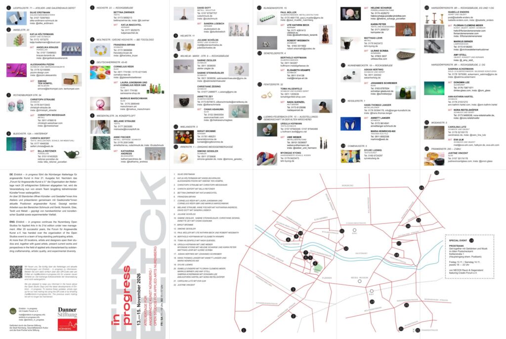 Plakat der Ateliertage Einblick in progress 2026